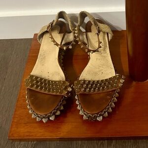 Christian Louboutin Studded Brown Sandals